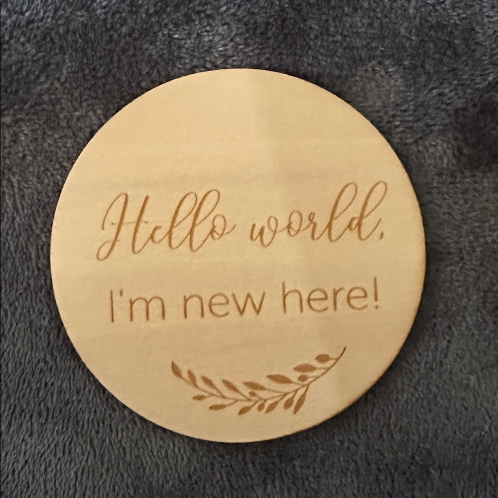 Wooden Baby Announcement Sign
